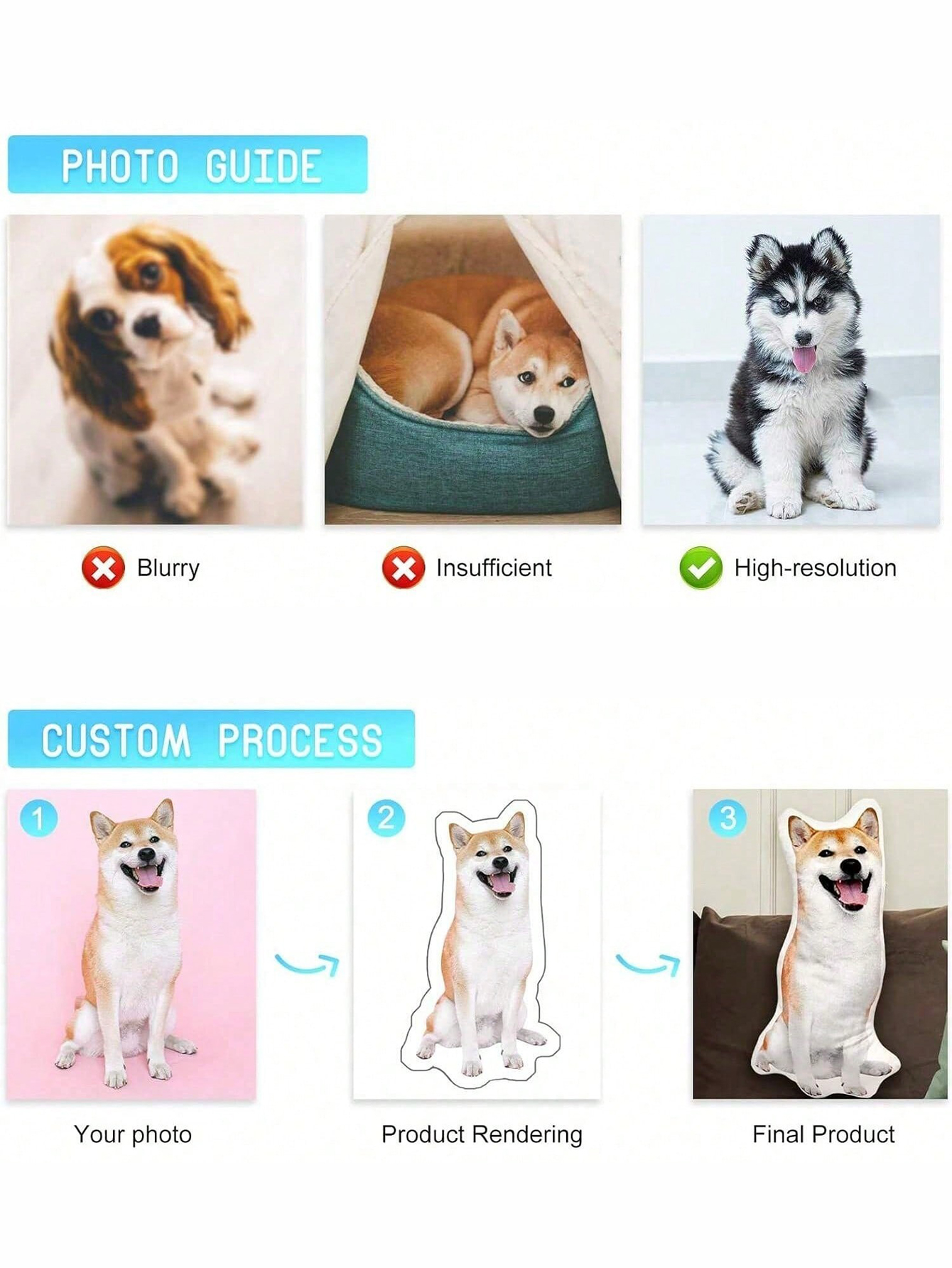 Custom Photo Pillows, Personalized Pet Pillows